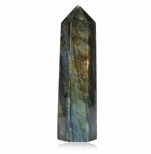 GUJOXILA 9-10cm Labradorit Groß Kristall Turm Heilstein Bergkristall Stein