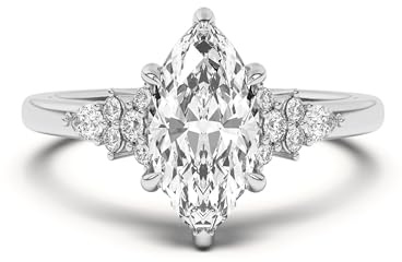 Molioaki Verlobungsring Damen 925 Sterling Silber/9K/14K/18K Gold Eheringe Frauen Ringe 1.27-3.27 ct 5A Zirkonia/Moissanit/Laborgezüchteter Diamant Personalisierte Individuelle Gravur Ring
