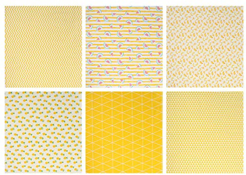 HAWILLOSCH 6stücke Teiliges Baumwollstoff Für Patchwork Und Geometrisches Obstdesign Baumwolle Vielseitig Einsetzbar Für Nähprojekte Und Bastelarbeiten