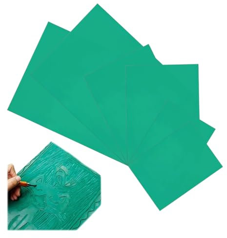 LNGJIN 6 STK Weichgummi Linoldruck Platte zum Gravieren Gummi Schnitzblöcke,Stempel Schnitzblöcke,Weichgummi Linoldruck Platte,Stempel Schnitzblöcke Linolschnitt,Linolschnitt Set für Gummi Stempel