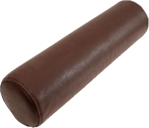 JORTUIO Almohada de Cuello Redondo, Almohada Lumbar Larga, Cojín Cilíndrico, Almohada de Apoyo, Almohada Cilíndrica con Funda Extraíble para Dormir, Silla, Coche, sofá(Dark Brown,20cmx90cm)