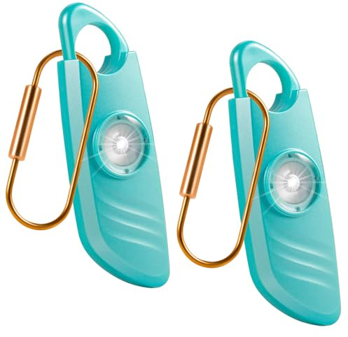 Fuers Taschenalarm Alarm für Frauen Unterwegs 2Pcs Schrillalarm Sehr Laut 140dB Alarm Schlüsselanhänger mit Stroboskoplicht Persönlicher Sicherheit Sirene für Frauen, und Büroangestellte