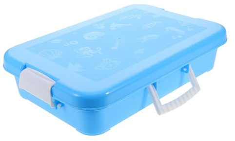 SUPVOX Toy Bin Play Plastic Tray Boys and Girls Sand Pit Lid Storage Box for Beach Toys Sandbox for Toddlers Handles