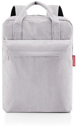 reisenthel allday backpack M cord grey - vielseitiger Rucksack für Alltag, Reisen, Einkaufen oder Arbeit - wasserabweisend, Handgepäck zugelassen