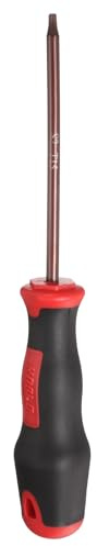 QUARKZMAN T15 Torx Schraubendreher 200mm Magnetischer Schraubenzieher 100mm Wärmebehandelter S2 Legierungsstahl mit Ergonomischem Griff Für DIY Reparaturen Rot Braun
