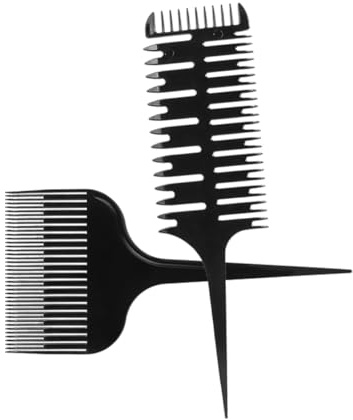 WOONEKY 2pezzi Pettine Per Capelli Colorati Doppia Faccia Strumento Per Tintura Styling Dei Capelli Set Di Pettini Per Mèches e Colpi Di Sole Per Uso Domestico Salone
