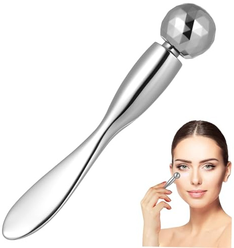 BAZEITFLOW Eye Cream Massage Stick Beauty Roller with Metal Faceted Ball Eye Massage Tool for Skin Care Serum Absorption Suitable and Facial Care