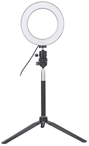 Akozon USB LED -fyllning Ljus Selfie Ring Ljus Dimbar Ringljus med Skrivbordstativ för Fotografering