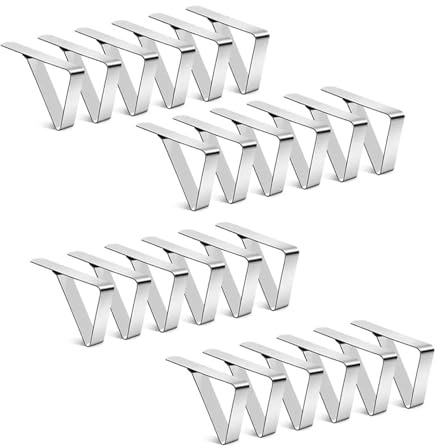 YIXANNX Clip Triangular para Mantel: Soporte Resistente a la oxidación para picnics al Aire Libre, el Mantel no teme Que sople el Viento, 24 Piezas