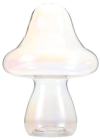 Veemoon Cloche en Verre pour Objets de Collection : Cloche en Verre Transparent en Forme de Champignon à Monter soi-même - Couvercle Anti-poussière pour Figurines, vitrine pour Micro-Paysage, 14,5