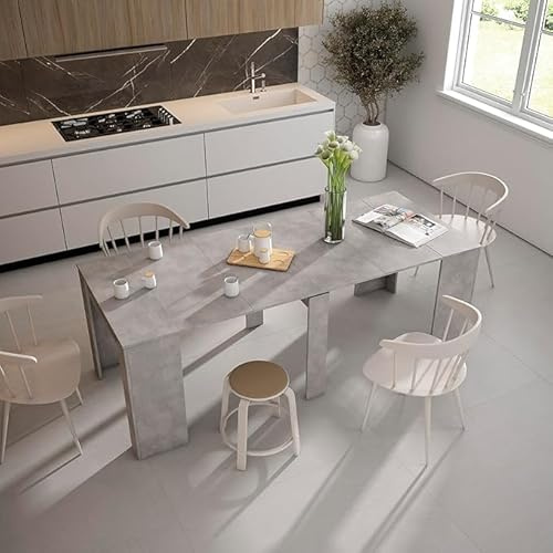 Cybert Tavolo Consolle Allungabile fino a 3 Metri – 12 Posti – Piano MDF – Guide Telescopiche Alluminio – Da Console 50 cm a Tavolo Pranzo 300 cm – tavolo per 12 Persone