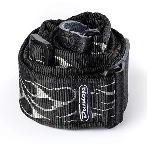 Jim Dunlop Gitarrengurt Jacquard Flamme Grau