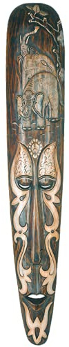 Woru Maske Bumbo, wahlweise in 50 cm oder 100 cm, Holz-Maske aus Bali, Wandmaske (100 cm)