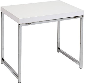 AVENUE•SIX OSP Home Furnishings Wall Street End Table with Chrome Base, White