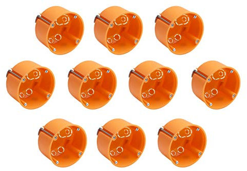 Meister Hohlwanddose Unterputz - 35 mm tief - orange - 10 Stück - Ø 68 mm Fräsloch - Zum Einbau von Schaltern & Steckdosen / Abzweigdose / Schalterdose / Hohlwand-Gerätedose / 7464020