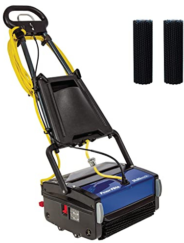 Multiwash 14 inch Commercial Floor Scrubber Machine by Powr-Flite, Power Scrubbers for Cleaning a Variety of Hard and Soft Surface Floors, PFMW14
