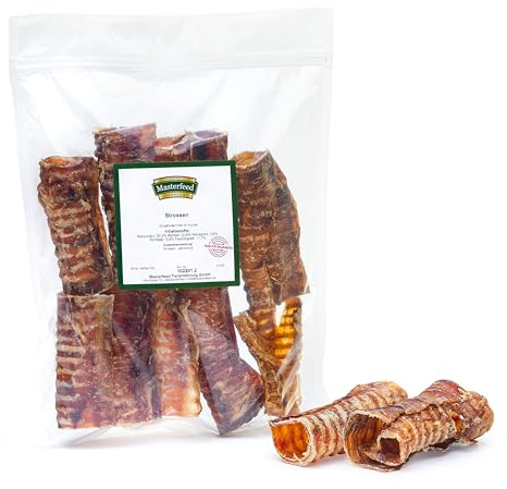 Masterfeed Rinderstrossen 10 cm, Getrocknet, 100% Natürlich, Kauartikel für Hunde, 500 g