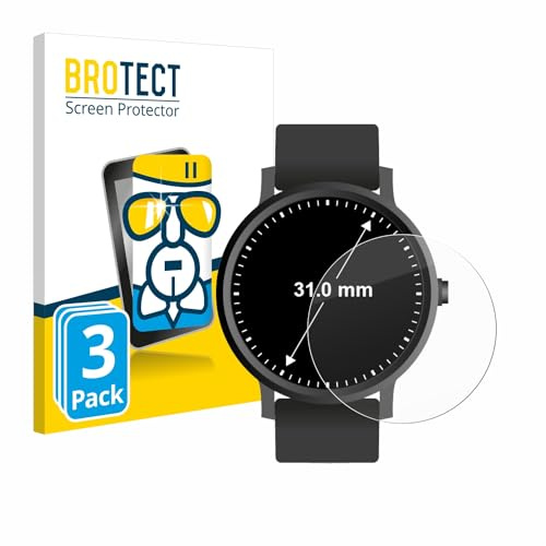 brotect Pellicola Vetro per | Orologi (circolare, ø: 31 mm) 3 Pezzi Chiara Protezione Schermo Made in Germany Durezza 9H Glass Screen Protector