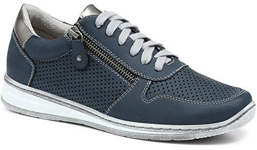Pavers Women's Breathable Lace-Up Trainers in Navy - Shoes with Supportive Insole & Metallic Accents - Ladies Sports Footwear - Size UK 7 / EU 40