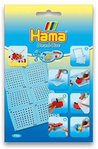 Hama Perlen 7723 Bead Tac Haftfolie für Maxi Bügelperlen mit Durchmesser 10 mm, Quadrat, 6 Bögen, Zubehör für das Basteln mit Bügelperlen, wiederverwendbar