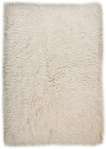 Sona-Lux Hand Woven Flokati Rug Virgin Wool Natural