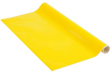 Venilia Pellicola adesiva Greenline, Giallo chiaro Giallo, 67,5cm x 2m, Spessore 95μ, Pellicola autoadesiva per mobili o cucina, carta da parati, PVC senza ftalati, Prodotto in UE