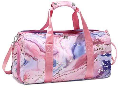 Octsky Sports Gym Bag Teens Dance Bag Gymnastics Bag Women Weekender Bag with Shoe Compartment and Wet Pocket