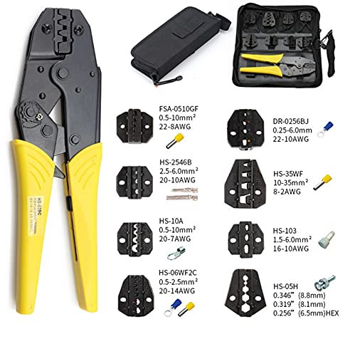 herramienta crimpadora Herramienta de engarzado Alicates de engarce para DuPont 2.54 3.96 2510 Pulg / Tubo / Aislamiento Terminales Kit Bag Herramientas de sujeción eléctrica Herramientas de mano Alta