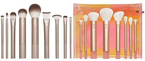 REAL TECHNIQUES Au Naturale Makeup Brush Kit, For Foundation & The Wanderer Make up brush kit, Premium and Professional 8 Midi-size Brush Set