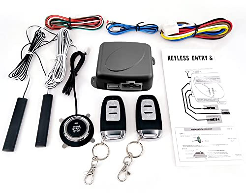 ERYUE Car Start System, 9Pcs Car SUV Switch Keyless Entry Engine Start Alarm System Push Button Remote Starter Stop Auto Anti-Theft System