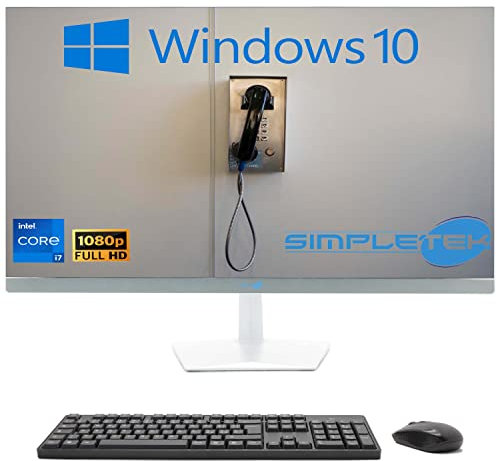 SIMPLETEK - PC All in One 24 FHD Core i7 Up to 3.60GHz Windows 10 | 8GB RAM SSD 120GB | Integrated Webcam HDMI - Mouse and Keyboard included