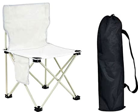 ACiyD Outdoor-Campingstuhl, tragbare Klapphocker mit Seitentaschen, robuste Angelstühle für Wandern, Strand, Picknick, Grillen (klein)