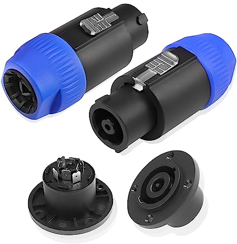 MEIRIYFA spina connettore Speakon 8 poli, NL4 Speak-On altoparlante audio maschio 8 pin twist lock spine e adattatore femmina per montaggio a pannello per NL8FC, NL8FX, NLT8X, NL8FC, NL8FX (2Pack)