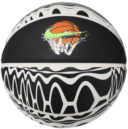 NIKE 8P PRM Energy deflated Basketball aus Gummi und Synthetikleder in der Farbe Black/Phantom/Phantom/Black, Größe: 7, N.100.8259.050.07