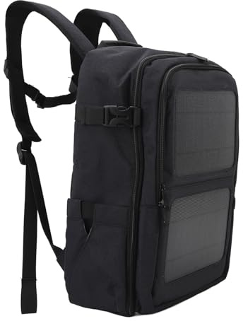 Cuifati Solar-Rucksack mit 12-W-Solarpanel-Ladung, Großes Fassungsvermögen, Wasserdicht, Stabile Schultergurte – für Outdoor-Fotografie, Angeln