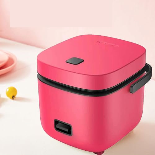 Small Rice Cooker for 2 People, Small Rice Cooker Cookworks Korean Micro Rice Cooker 1.2 Litre, with Keep-Warm Function,Red