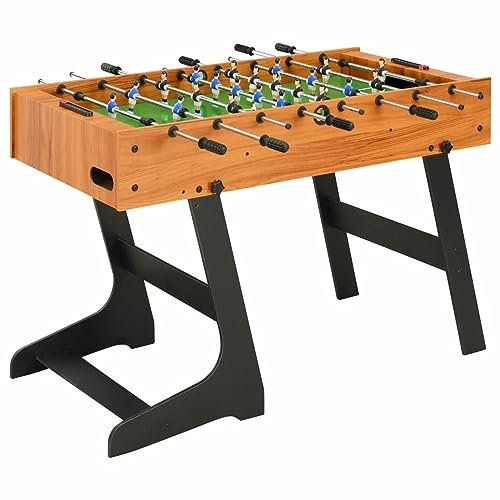 LAPOOH Klappbarer Kickertisch 121 x 61 x 80 cm Hellbraun Tischkicker, Tischfussball, Tischkicker Bälle, Tischkicker Erwachsene, Spieltisch