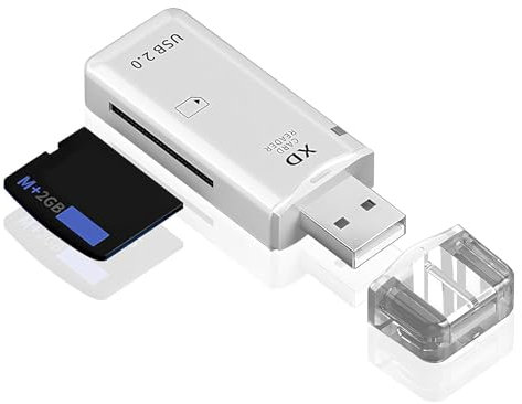 USB 2.0 XD Card Reader, Portable Camera Memory Card Adapter, C Compact Flash Card Reader Compatible with Fuji Olympus Cameras Plug & Play Easy to Read XD Picture Supports Windows Mac (White)