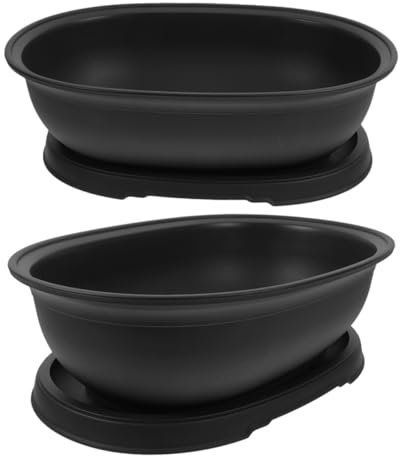 Supvox 2stücke Kunststoff Pflanztopf Für Garten Sukkulenten Behälter Kleine Bonsai Töpfe Pflanzbehälter Mit Untertasse Blumentopf Aus Plastik Für Pflanzen