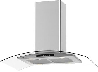 Hotte île, 90 cm, débit 1000 m3/h, inox, 3 vitesses, filtre aluminium 3 couches, filtre charbon, efficacité énergétique A++