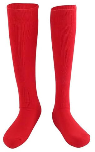 LYXXJRYBHD Fechtstrümpfe, Atmungsaktive Fechtsocken, Fechtsocken für Degen, Säbel, Florett, Absorbierend, Dehnbar für Das Training(Red,Large)
