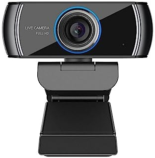 AUBEST Webcam, Webcam Hd 1080p con microfono Videoconferenza grandangolare 100° Streaming live Drive gratuito for conferenze, streaming live, registrazione
