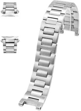 EMAIGlPO Armband Kerbe Präzisionsstahl 20 * 12 MM 22 * 14 MM Uhrenarmband Armband Faltschließe Passend for Cartier Pasha Edelstahl-uhrenarmband