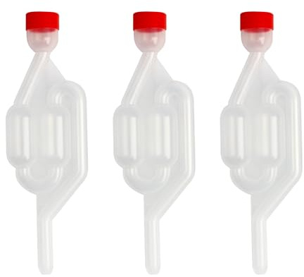 eModwey Gärröhrchen Set für Bier- und Weinherstellung, Bubbler mit Gärspund aus Hochwertigem Polypropylen und Silikon,für Fermentiertes Sauerkraut, Wein, Bier und Mehr, Transparentes Design