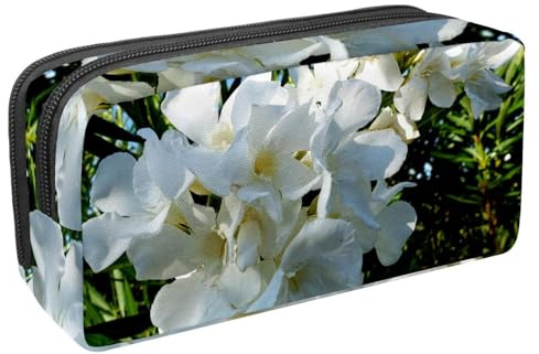 VAPOKF Pen Bag Pencil Case, Student Stationery Pouch for Teen Boys Girls, School Office Supplies - White Oleander