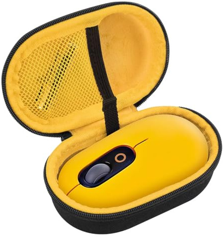 AONKE Funda rígida de Viaje para Logitech Pebble Mouse 2 M350s / M187 / Logitech M350 Ratón Inalámbrico Portátil（Funda Solo (Amarillo)