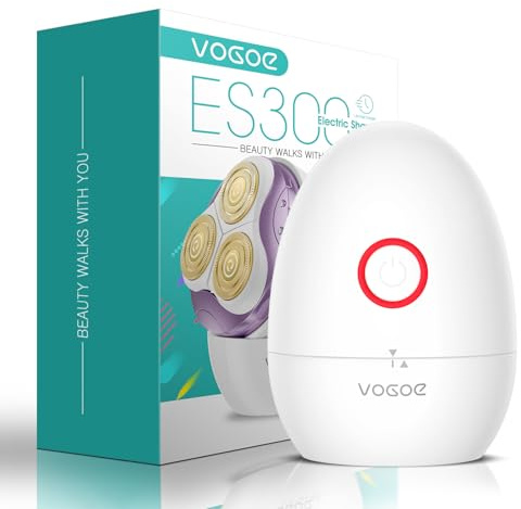 VOGOE Rasoir Electrique Femme - Indolore et Imperméable, Rechargeable, Rasoir Femme Electrique Pour Visage Corps Bras Jambes et Bikini, Tondeuse à poils corporels ES300 (Violet)