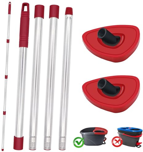 DLAIMI Tête de Balai à 2 têtes rotatives avec 1 poignée pour Balai Vileda Turbo Spin 2 en 1,Base rotative Compatible avec Vileda 3 en 1 Turbo Mop,Base de vadrouille en Plastique Accessoires