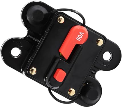 Dilwe Disjoncteur de Circuit 50amp 50a Réinitialisation de Réinitialisation du Fusible 12-24V Engeur Résistant à l'eau en Alliage pour le Vélo Marin de Bateau avec un Interrupteur à Bouton-poussoir