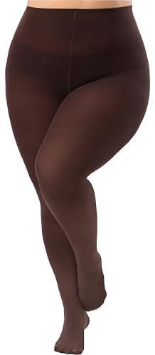 Viozocy Medias Mujer Tallas Grandes Cintura Alta Elástica Duraderas, Suave Semi Opaca Talla Plus, Marrón XXXL